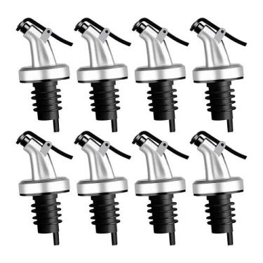 Imagem de Kit 8 Bico Dosador de Garrafa de Azeite Vinagre com Vedação Silicone T