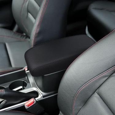 Imagem de faccaibbg Capa de console central para Mazda 6 2010-2015 (preto), tampa de apoio de braço de couro, cobertura de descanso de braço para carro, capa de console intermediária durável bem feita