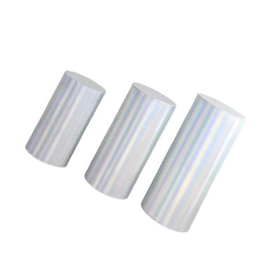 Imagem de Fancyes 3x Plinto Suporte Pilar Capas Cilindro Pedestal Capas Toalhas de Mesa Cilindro Plinto Capas para Festa ação de Graças, Noivado, prata colorido, Tamanho real