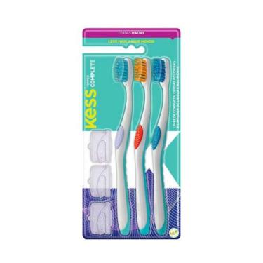 Imagem de Kess pack escovas dentais complete tipper macia (3 unidade