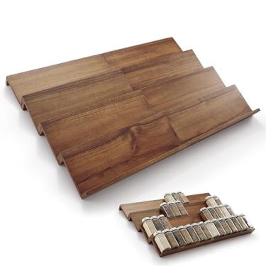 Imagem de Tinamo Pacote com 8 organizadores de gaveta de especiarias de madeira acácia – Organização de especiarias para armários, organizador de temperos para armário – Organizador de Especias De Cocina – 64