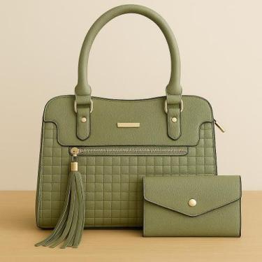 Imagem de Bolsa Feminina Estruturada com Alça de Mão e Transversal Média Elegant