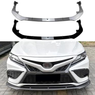 Imagem de Spoiler de para-choque dianteiro compatível com Camry XV70 Sport 2021+ kit de carroceria difusor de para-choque dianteiro avental capa labial acessórios para carro (preto brilhante)