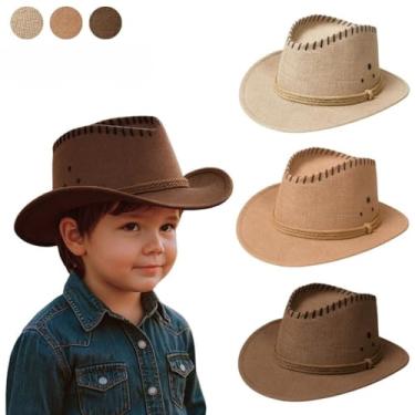 Imagem de Chapéu Infantil Vaqueiro Boiadeiro Cordão Juta Cowboy
