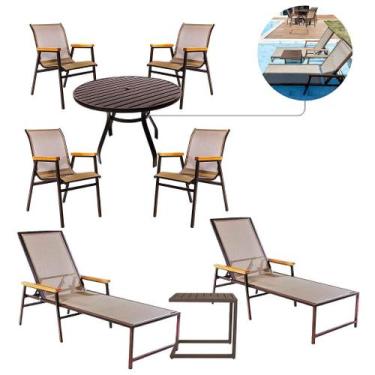 Imagem de Kit Praia Completo Jogo de Mesa e Espreguiçadeiras para Piscina - Noss