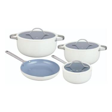 Imagem de Jogo Panelas Com 4 Pecas Revestimento Cerâmica Berlin Branca - Casambi