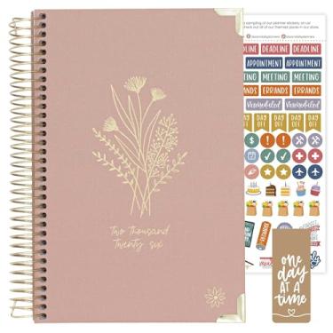 Imagem de bloom daily planners HARDCOVER Agenda 2026 (janeiro a dezembro) - Organizador de objetivos de tarefas A5 - Livro de agenda inspiradora mensal e semanal - 14 cm x 21 cm - linho, rosa