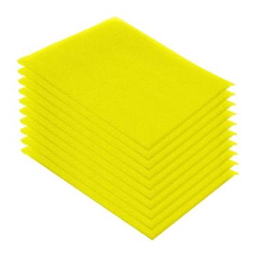 Imagem de Fenteer 10x Forros para Prateleiras de Geladeira, Forro para Gaveta Fruit Life, Armazenamento, Tapete Absorvente para Geladeira Cortável para Cozinha, Amarelo