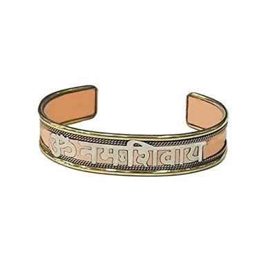 Imagem de craftslook Pulseira Tibetana de Três Metais Om Namah Shivay – Bracelete de Cobre para Cura de Chakras, Equilíbrio e Meditação | Presente de Joia Espiritual Artesanal para Homens e Mulheres, Energia e