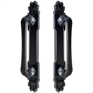 Imagem de Puxador Duplo Mozart 215Mm Preto Fosco Porta Pivotante