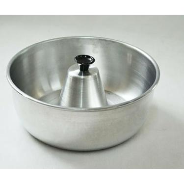 Imagem de Forma de Pudim em Alumínio, 18 cm, com Pomo Central, para Air Fryer e Forno, Kit com 2 Unidades