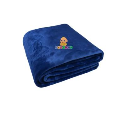 Imagem de Cobertor pelo Alto Hipoalérgico Para Bebê Alto Relevo Menina Menino 110x90cm Embalagem Plástica (Azul Marinho)