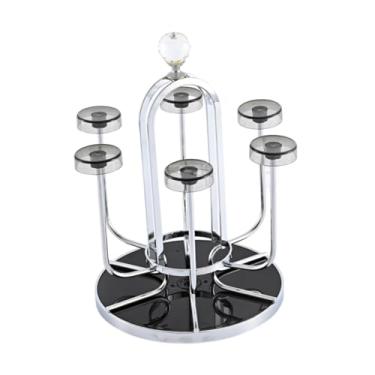 Imagem de Ｂｅｓｇａ Suporte para Copos, Suporte para Canecas de Café, Organizador de Armazenamento para Secadora Antiderrapante, Escorredor de Garrafas para Pub, Bar, Sal, Prata, Tamanho real