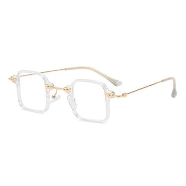 Imagem de Óculos de sol para homens e mulheres, óculos de sol retrô steampunk, anti-luz azul UV400, C12 transparente, BH01