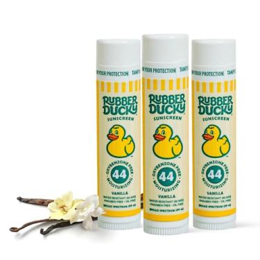 Imagem de Rubber Ducky | Protetor labial com FPS 44, protetor solar resistente à água | vegano, sem cor, sabor baunilha, com vitamina E | Todas as estações - Protetor solar de amplo espectro para lábios