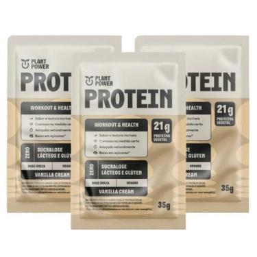 Imagem de 3x Sache Proteína Vegana Baunilha Plant Power 35g, Baunilha