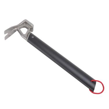 Imagem de Martelo de acampamento Cffuvros para estacas de barraca, cabeça de chifre de aço inoxidável com alça de alumínio, martelo de acampamento pesado para uso ao ar livre, grande tenda (Black)