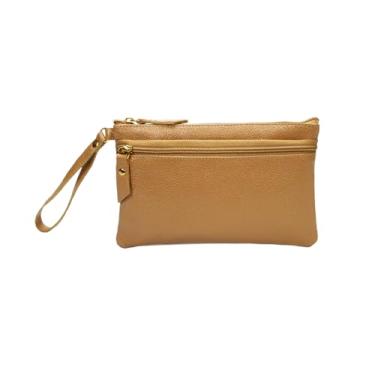 Imagem de Bolsa de Mão Clutch Carteira de Mao e Porta Celular Feminina em Couro Legítimo MDXP045 (Bege)