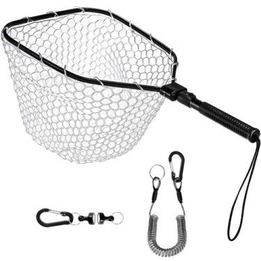 Imagem de Fly Fishing Landing Net DEAYOU Soft Rubber Mesh Bass Trout