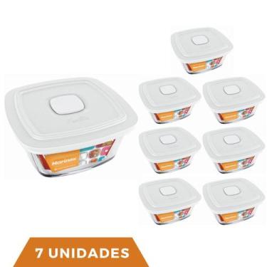Imagem de 7 Potes Vidro Facilita Vap Quadrado Com Tampa 2L Marinex - NADIR FIGUE
