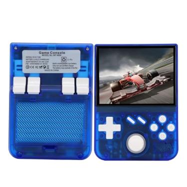 Imagem de Zopsc Console de Jogos Portátil Portátil, Joysticks 3D, Jogador de Jogos Eletrônicos Suporta Mais de 60 Emuladores, Tela de 3,5 ", para MD, para Mame, para CPS, para SMD (Blue transparente)