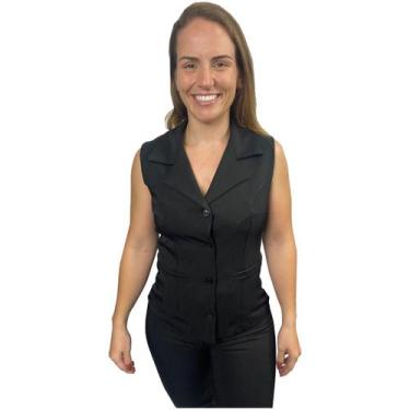 Imagem de Colete Social Feminino Uniforme Administrativo - Eb Confecção, Preto, 