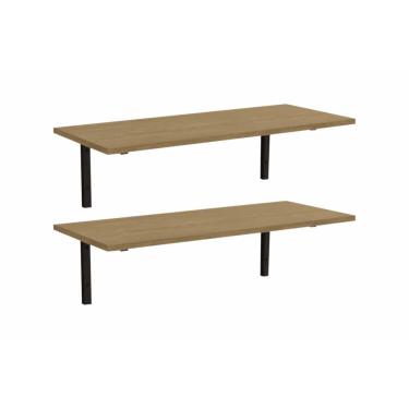 Imagem de Módulo de Quarto Casal Kit 2 Prateleiras Industrial LI009 21x72x29 Freijo/Preto - Kappesberg