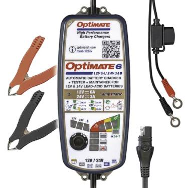 Imagem de Tecmate Optimate 6 12V/24V - 12V 6A / 24V 3A, Carregador E Mantenedor De Bateria Alto Desempenho Para Ciclo Profundo Rv, Camping Baterias Industriais Marítimas (Tm-381)