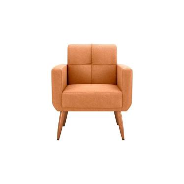 Imagem de Poltrona Cadeira Com Puff Para Descanço Acabamento Premium Havana Matrix Boucle Mostarda