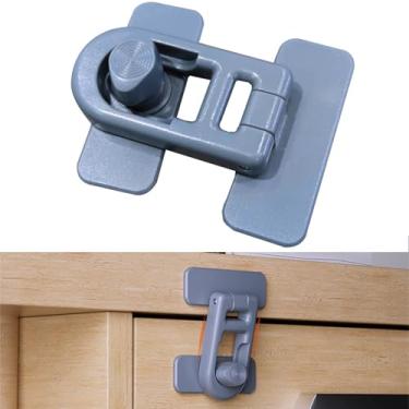 Imagem de Bstsilver Trava de geladeira 90 graus à prova de crianças para gaveta de canto de porta de armário freezer RV forno armário de armário, travas de geladeira à prova de animais de estimação à prova de