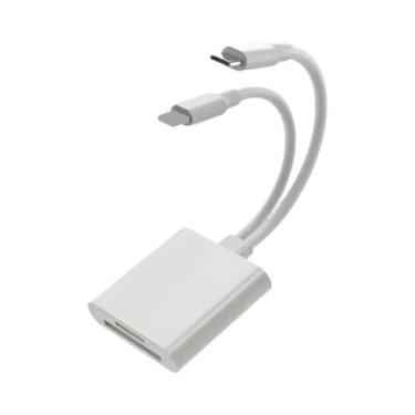 Imagem de Adaptador Leitor De Cartão OTG Tipo 2 Em 1 Para Cartão De Memória SD T