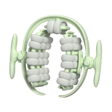 Imagem de OIIBWQ Rolo de massagem com 40 rodas, braçadeira de massagem para pernas, rolo de perna portátil e destacável para exercícios internos de panturrilhas e, Luz Verde