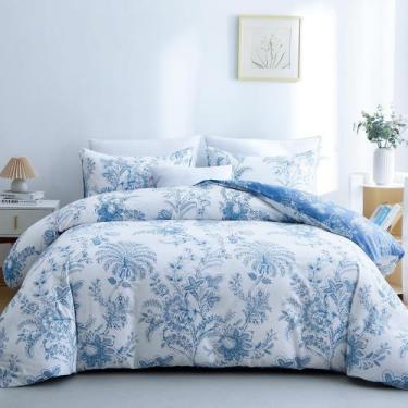 Imagem de Conjunto de capa de edredon BOLINLIVING Floral Full Size 3 peças