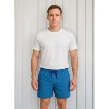 Imagem de Shorts Masculino Bermuda Curta De Linho Casual Premium - NoBrand, Azul