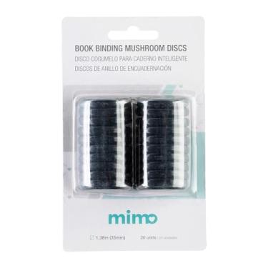 Imagem de Mimo Disco Cogumelo para Caderno Inteligente Preto - Grande - 35mm - 20 Unids - Ideal Para Personalizar Planners, Agendas, Cadernos de Anotações e Muito Mais - Até 180 Papéis de 75g/m²