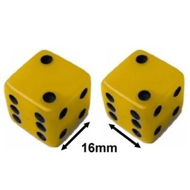Imagem de 2 Jogo De Dado 16mm (1,6cm) Mostarda  - EJ Games - Euclides Jordão