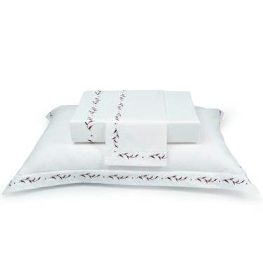 Imagem de JOGO DE LENÇOL NATU ARBO VINHO 100% ALGODÃO CETIM 300 FIOS QUEEN 4 PÇS