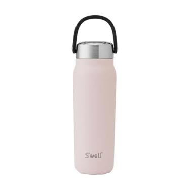 Imagem de S'well Explorer de aço inoxidável reciclado com tampa e alça isoladas, 680 g, sal do Himalaia, recipientes isolados a vácuo de camada tripla mantém as bebidas frias por 36 horas e quentes por 8