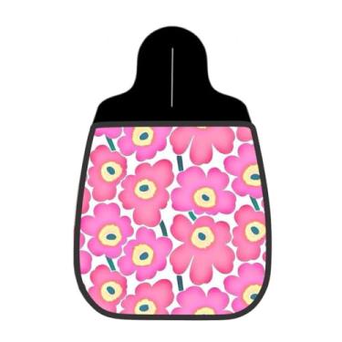 Imagem de Lixeira De Carro Organizador Lixinhocar Floral Rosa Estilo Retrô