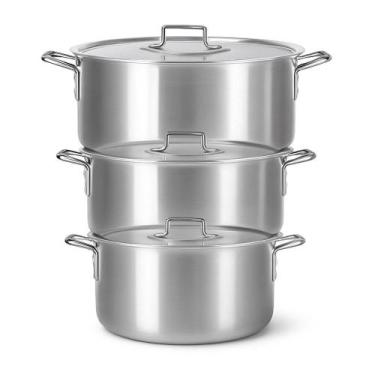 Imagem de Jogo de Panela Feijoada Caldo de Alumínio 3 Peças - Panela industrial