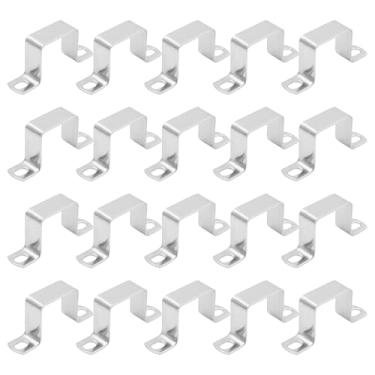 Imagem de LC LICTOP Braçadeira de tubo quadrado, alça de tubo em forma de U de 4 x 3,5 cm, aço inoxidável 304, suporte de amarração de poste de cerca de deck para conduíte, sistema de punho, canal de suporte