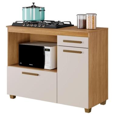 Imagem de Balcão Para Cooktop 5 Bocas Cronus Cinamomo Off White Arte Móveis