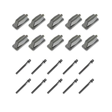 Imagem de Kit 10 Canoas Tom Caixa Cromo 19.07 + 10 Parafusos 51X6Mm M6