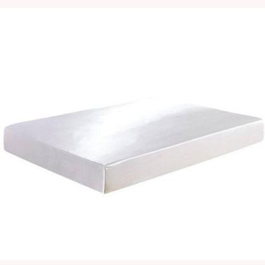 Imagem de Lençol Avulso Com Elástico Casal King Cetim Seda Branco