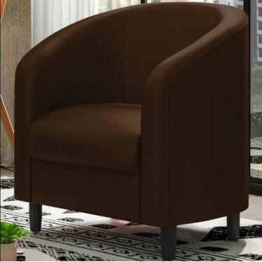 Imagem de Poltrona Armonia Pés em Madeira Tingido- Élpis Móveis - Molufan, Marro