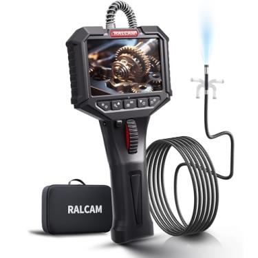 Imagem de Ralcam Boroscópio articulado bidirecional com cabo semirrígido de 3 m, câmera de endoscópio de inspeção de 8,5 mm com mira de câmera de cobra de vídeo HD leve para mecânica de aeronaves automotivas