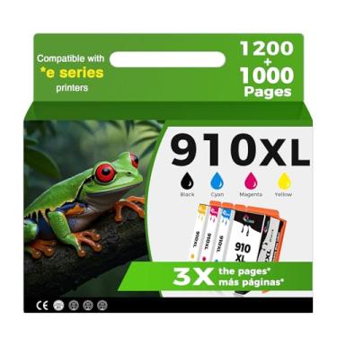 Imagem de Pacote de substituição de cartuchos de tinta 910XL para HP Ink 910 XL 910XL para OfficeJet Pro 8015e 8025e 8022e 8028e 8035e 8020 8035 8028 8025 impressora (preto, ciano, magenta, amarelo) HP910
