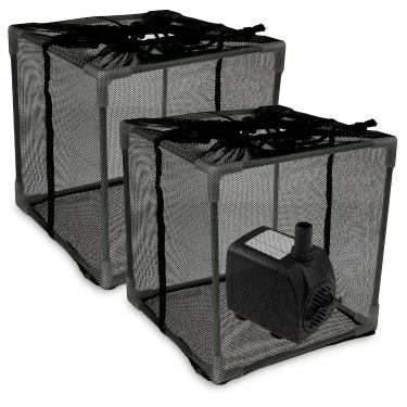 Imagem de CQDAXUMY 2 peças 26 x 26 cm saco de filtro para bomba de lago, caixa de filtro de malha para lagoa saco de barreira para bomba de água cesta capa de bomba de água acessórios de filtro de lago com