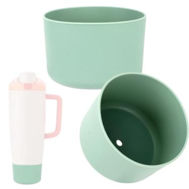 Imagem de 2 peças de tampas inferiores de garrafa, capa protetora de botas de silicone antiderrapante compatível com Owala Freesip 850 g e garrafas e copos oscilantes de 1,134 g (cinza verde)