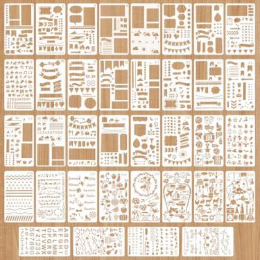 Imagem de Conjunto de estêncil de diário de 36 peças para Bullet Journal